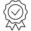 quality-icon-award-to-winner-medal-for-professional-line-symbol-assurance-sign-premium-level-product-warranty-rosette-ribbon-with-tick-outline-illustration-vector